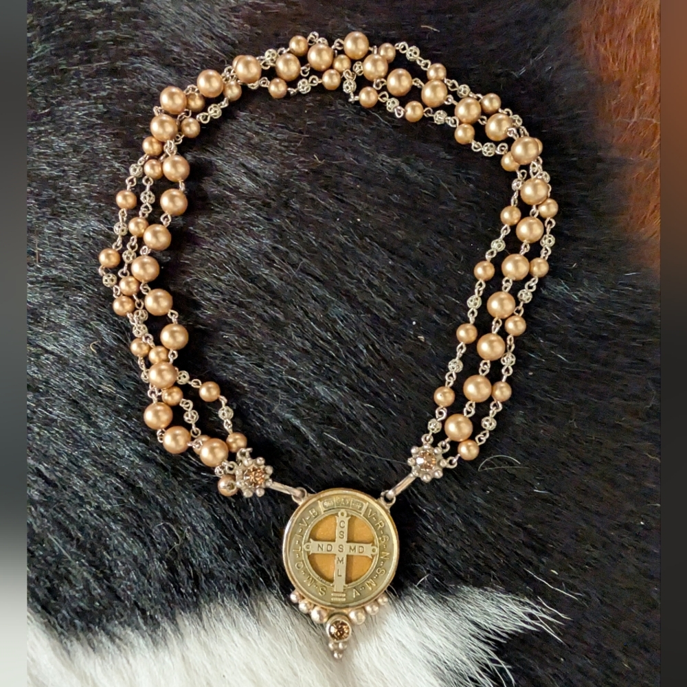VSA Necklace with Saint Benedicto Medallion - Picture 2 of 5